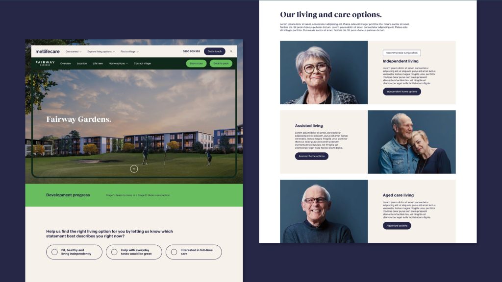 Flight Digital's work for Metlifecare's online platform