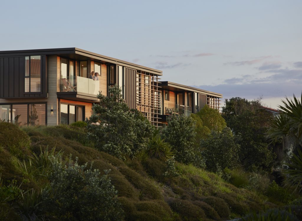 Amanda Aitken photography work for JMAC Design. Image of people enjoying the deck overlooking the bush.