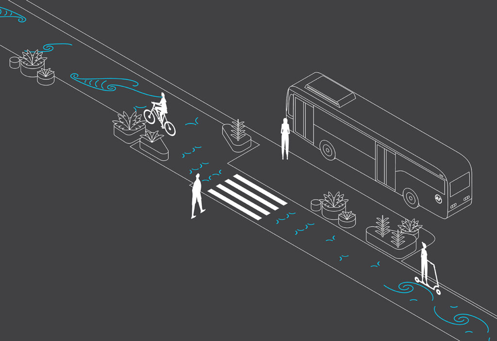 Mockup of the Waihorotiu Path pattern.